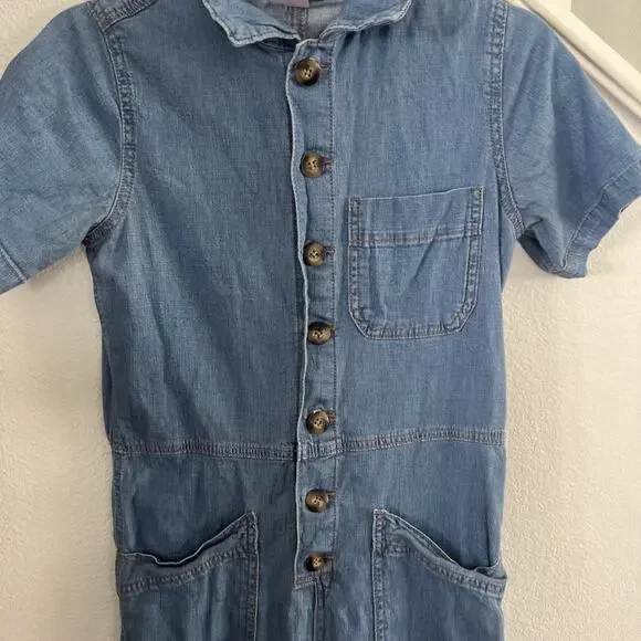 NoBo No Boundaries Womens Denim Mechanic Jumpsuit Sz XS Retro Romper Classic - Picture 5 of 9